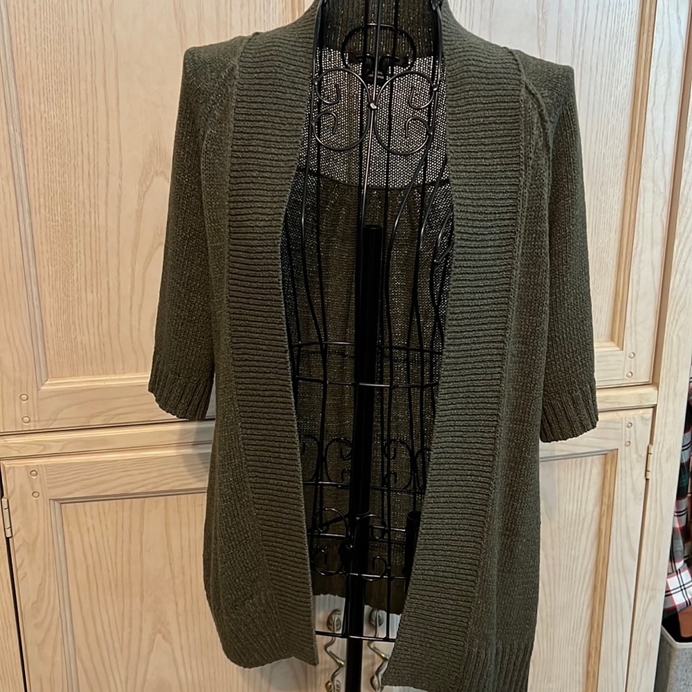 August silk short sleeve cardigan